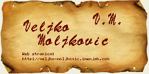 Veljko Moljković vizit kartica